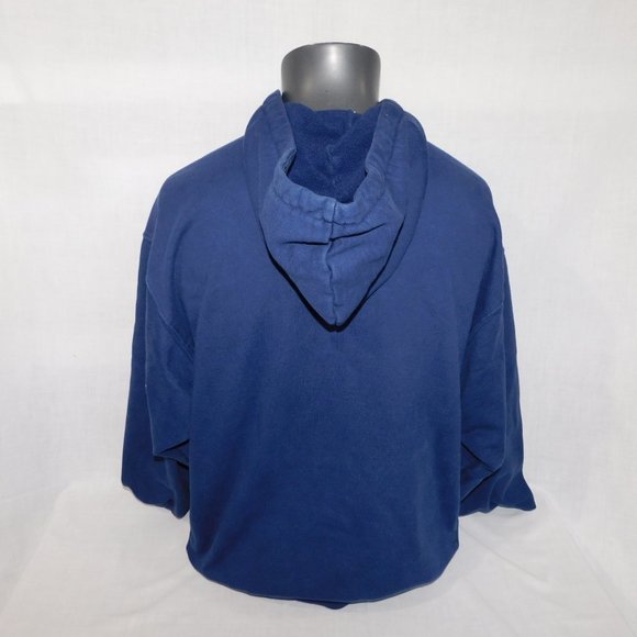 Vintage 90's NIKE Mens L Blue 1/4 Zip Hoodie hooded Sweatshirt Swoosh oversized - Picture 10 of 12